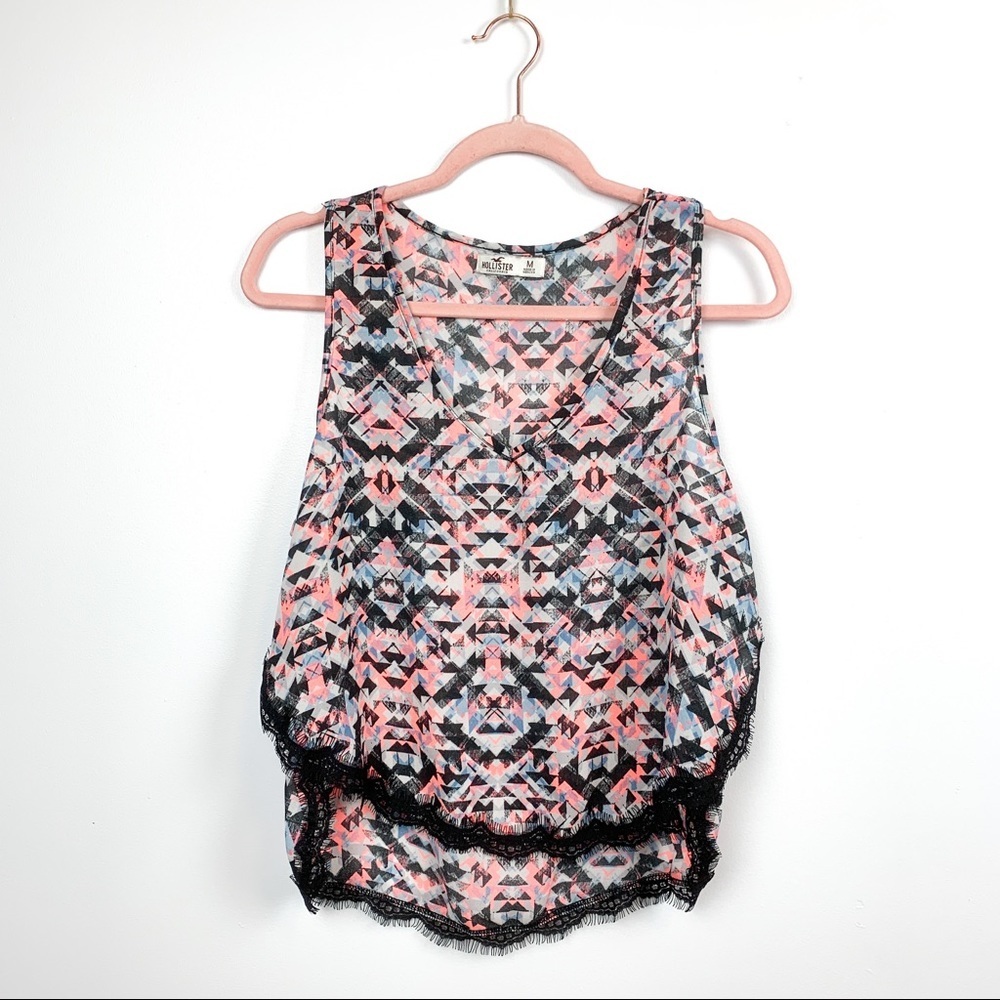 🌸2/$30🌸 Sheer Patterned Hollister Tank Top